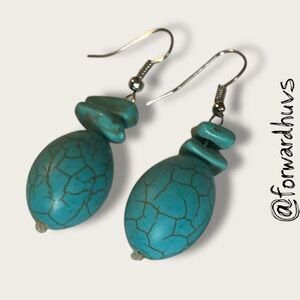 Bundle Sale 3 for $15 | Faux Turquoise and Metal Dangle Earrings